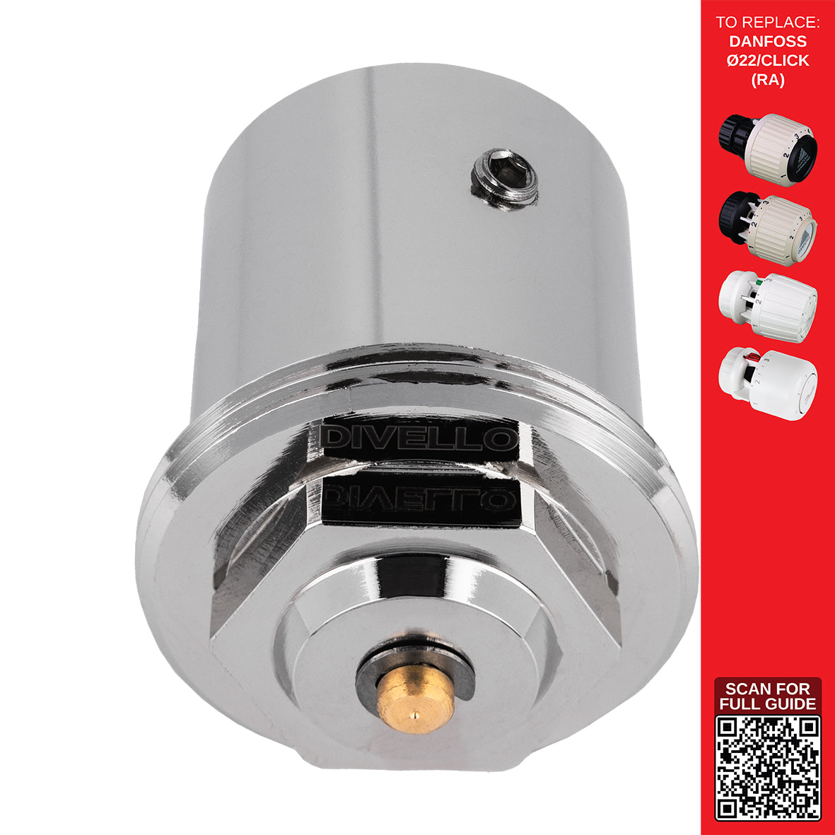DIVELLO Adapter til termostathode Ø22-DANxM30
