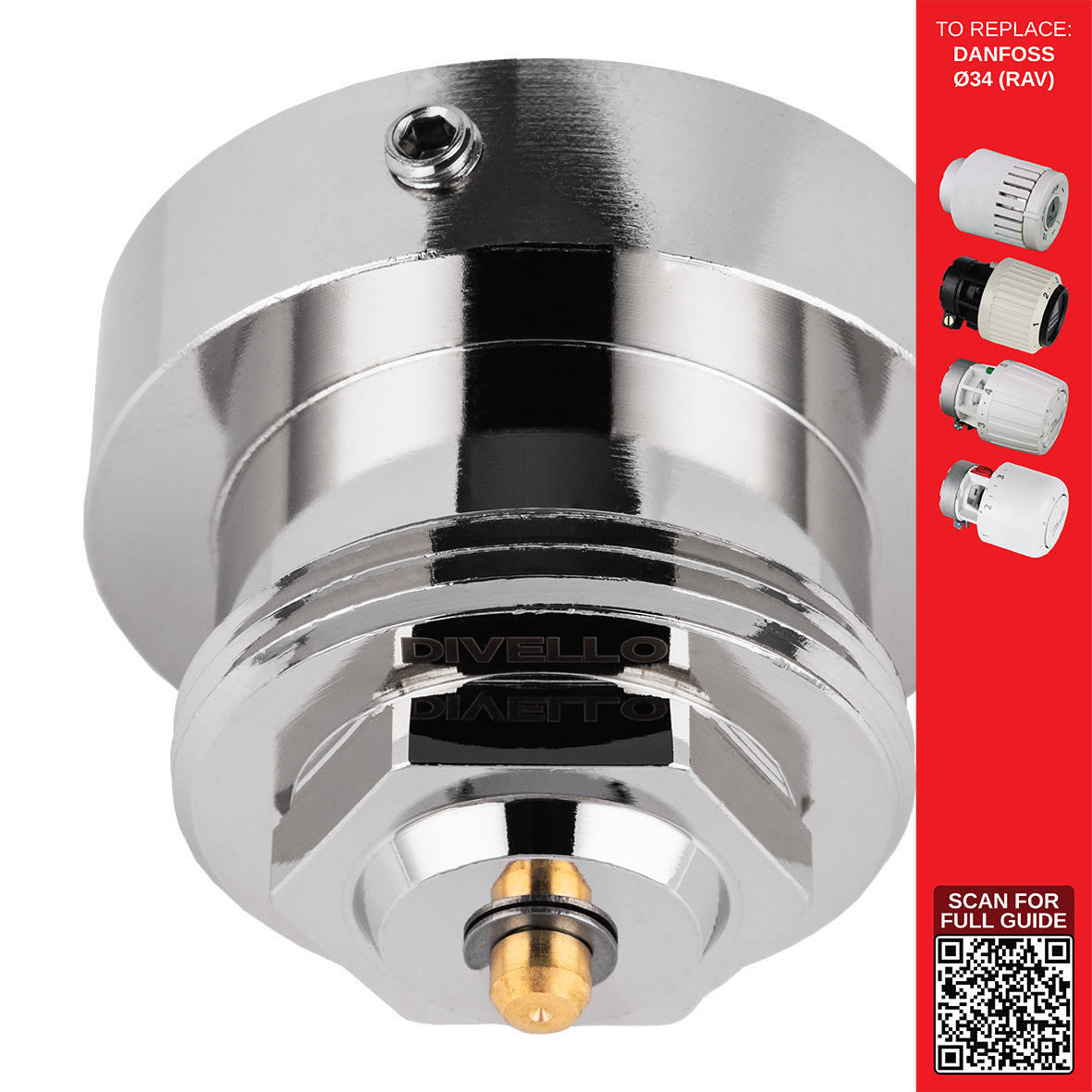 DIVELLO Adapter til termostathode Ø34-DANxM30